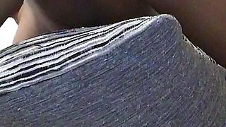 Skinny petite touches herself while everyone is having a