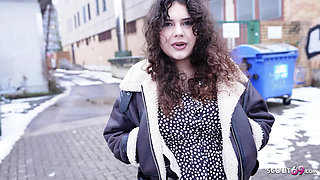 GERMAN SCOUT - Curvy Big natural Tits Teen 18 Rose Noir get hairy Pussy Fucked at Casting