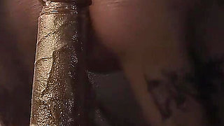 Hot Goth Girl Fucking a BBC Dildo and Filled with Cum