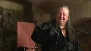 Crazy woman gets whipped strongly