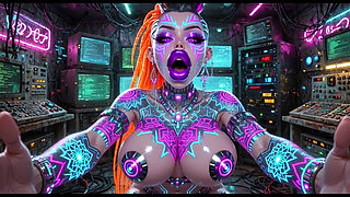 Cyberpunk Style Women Bouncing Boobs, Ai Animation