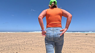 Beach Jeans Wetting - Another Sandy Soaking