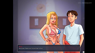 She doesn't care about creampie.  She is so horny when they hiding in the college locker. (Summertime Saga - Roxy 2)