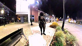 Curvy crossdresser flirt with a stranger