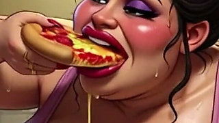 Horny Pregnant BBW Smoking & Pissing - Massive Belly Pee on Floor