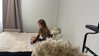 Lady with bubble butt loves sucking and fucking in front of the camera