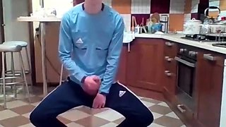 Cumming in my New Kitchen with my Big Cock