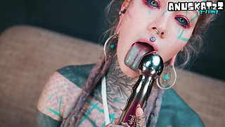 Rough Steel Dildo Anal & Messy Gape Closeup