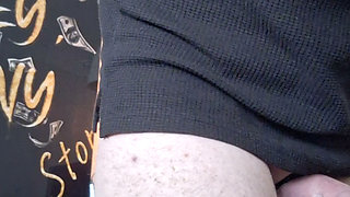 Boy strokes and cum with his new toy