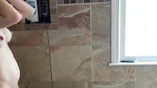 My Stepmom shaving and soaping (spy cam in shower)