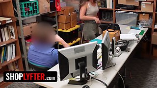 Shoplyfter - innocent female Shane Blair gets her labia covered in cum to avoid troubles with the law
