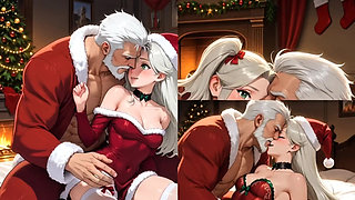 naughty Santa Punishes Submissive Mrs. Claus on Christmas Night - Hentai Anime