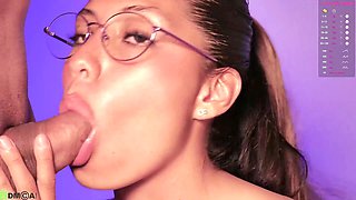 The thrill of knowing you're watching: a college girl's pleasure during her blowjob show