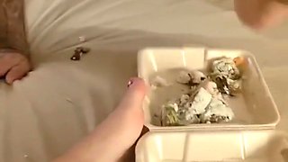 Slave Sucks Sushi Off My Toes, Cake Off My Ass, And Drinks Milk From My Asshole