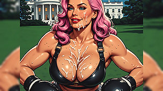 Cum Covered Fitness Babes Art