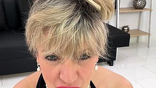 Big Boobed Blonde Masturbates With A Dildo In The Bathroom