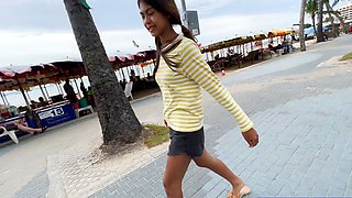 Tiny Thai teen takes a huge cock inside