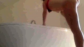 pounding dildo on the edge of the bath (Yasmine 22yo)
