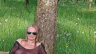 Granny Is Getting off While Masturbating Outside and Screaming!