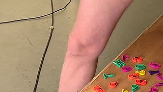 Bound Chastity Sub Fridge Magnet Squat Punishment