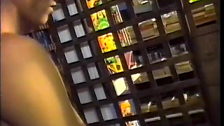 Hairy dude gets a blowjob from twink through cell bars