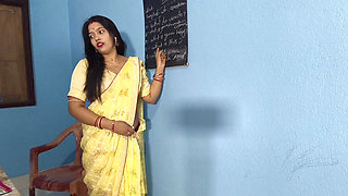 Sexy English Teacher Madam Nude Romance with Her Student in the Class Room Part -1