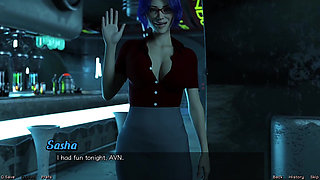 Stranded in Space - Sasha Flashing Her Big Tits