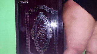 when my stepmom shower in my toilet without lock door, i see her big ass & huge tits naked body then i fuck her after shower