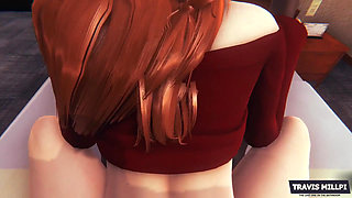 Threesome with Redhead Stepsister and Brunette Stepmom