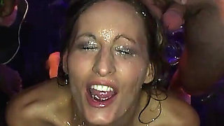 Four Wet Latina Whores Fist, Squirt and Lick in Hot Lesbian Orgy