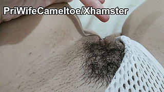 Young girl cameltoe masturbating in her white lingerie