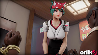 BBC Group Creampie Kiriko Overwatch Animation - Catching Thieves Gone Wrong