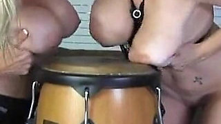 Busty MILFs Charlee Chase and Vicky Vette Play with 'bongos!