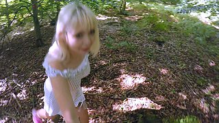 Close up with teen blonde sex doll rubbing her cunt