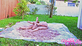 Tight Babes Getting Naked and Messy in Cake!