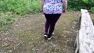 Using Her Tits and Vagina While Picnic