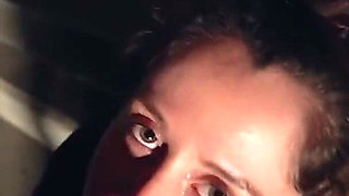 Risky Public Facial & Cumwalk in the Car Park W/ Shiny Puffy Jacket