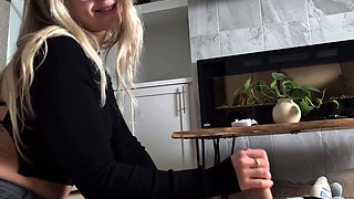 The Most Beautiful 19yo Blonde Amateur Handjob on Webcam