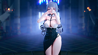 [mmd] Big Duck Duck R17 Queencard High Slit Hip Dress Beautiful Leg Thong