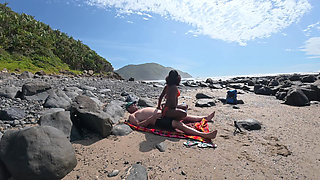 Lost Between Tides and Each Other -horny Ebony MILF Rides Her Lover