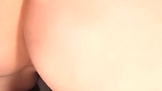 Anal Training Double Penetration with a Fucking Machine and His Cock in Her Ass and Pussy