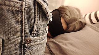 Close-up! I wake up my mother-in-law this milf, she sucks me and I cum in her mouth