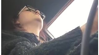 Teen Flashes Tits While Driving