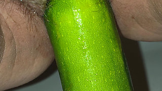 She wanted her tight pussy to play with cucumber and fuck