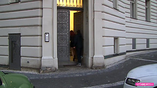 Redhead slut in her dirty fuck-play with her boy and strapon in his ass