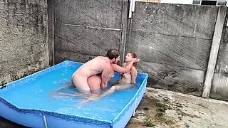 Naughty Stepsisters Pool Party Anal Threesome Teen Latina