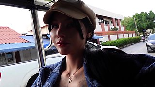 Super cute Thai teen amateur threesome