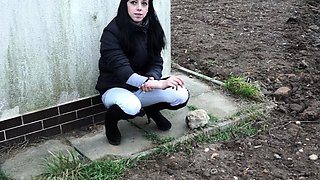Busty Czech amateur fucks outdoor in public