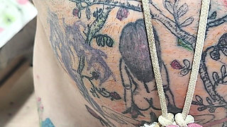 Goode Girl Ties Hubby's Balls and Cock and Has Foot Fun with Him