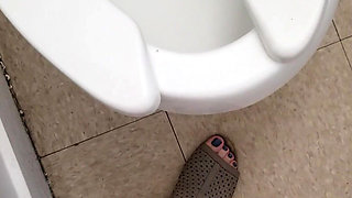 Desperate Redhead & the Public Toilet